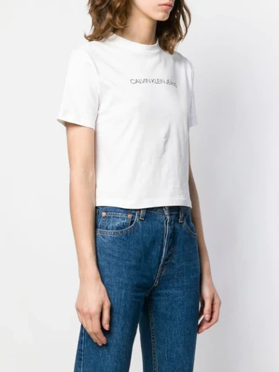 Shop Calvin Klein Jeans Est.1978 Cropped Logo T In White