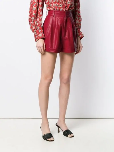 Shop Manokhi High Waisted Shorts In Red