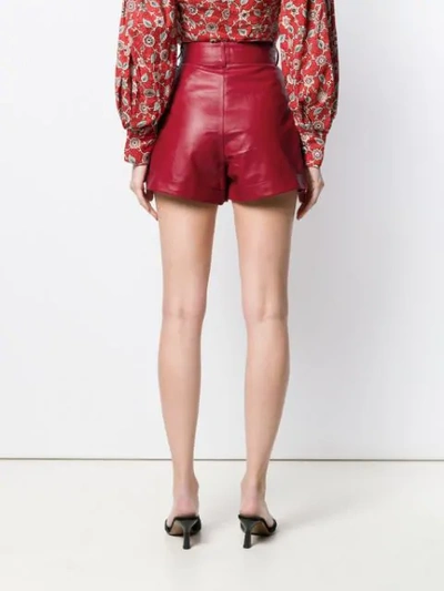 Shop Manokhi High Waisted Shorts In Red
