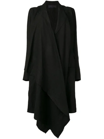 Shop Marc Le Bihan Draped Coat In Black