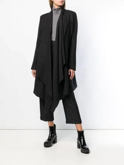 Shop Marc Le Bihan Draped Coat In Black