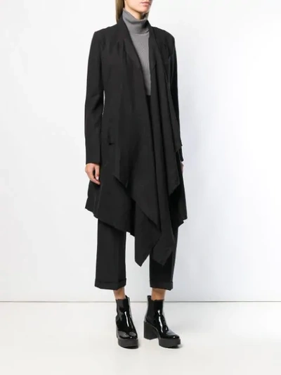 Shop Marc Le Bihan Draped Coat In Black