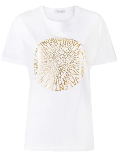 Shop Valentino Multi Logo T-shirt In White