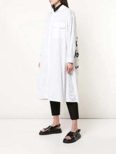 Shop Yohji Yamamoto Printed Back Shirt Jacket In White
