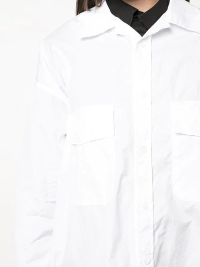Shop Yohji Yamamoto Printed Back Shirt Jacket In White