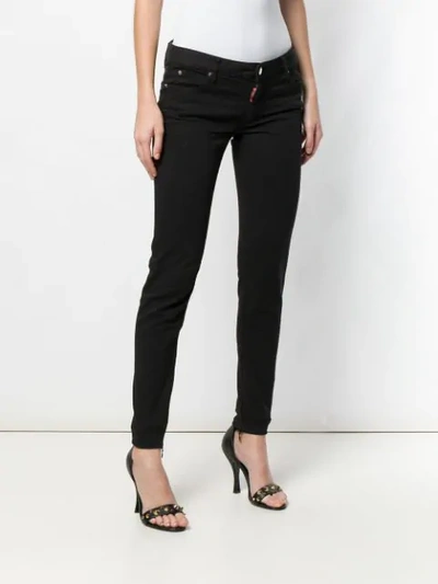 Shop Dsquared2 Twiggy Cropped Jeans In 900 Black