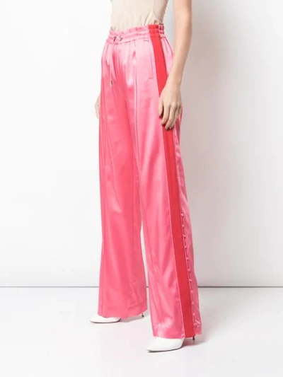 Shop Jonathan Simkhai Wide Leg Track Pants - Pink