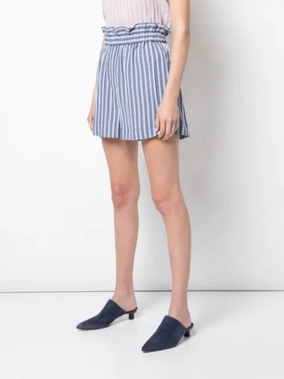 TIBI STRIPED SHORT SHORTS - 蓝色