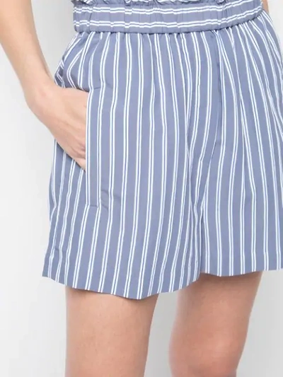 TIBI STRIPED SHORT SHORTS - 蓝色