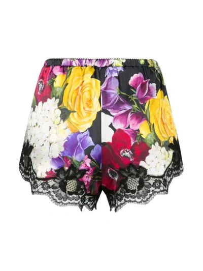 Shop Dolce & Gabbana Underwear Shorts Mit Rosen-print - Schwarz In Black