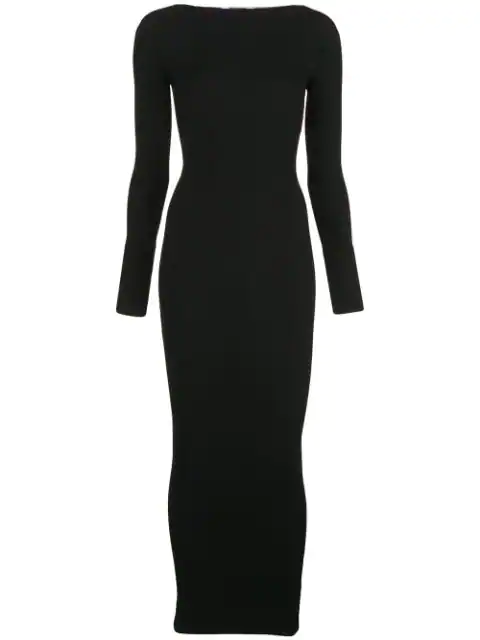 maxi black dress long sleeves