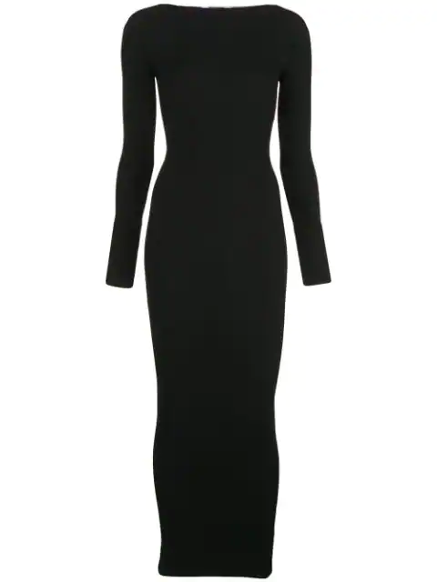 long sleeve rib knit dress