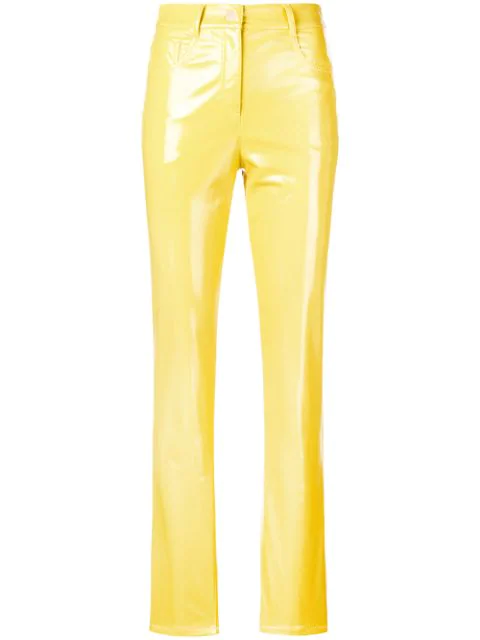 yellow skinny trousers