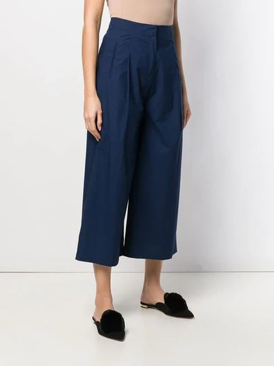 Shop Etro Cropped Palazzo Pants In Blue