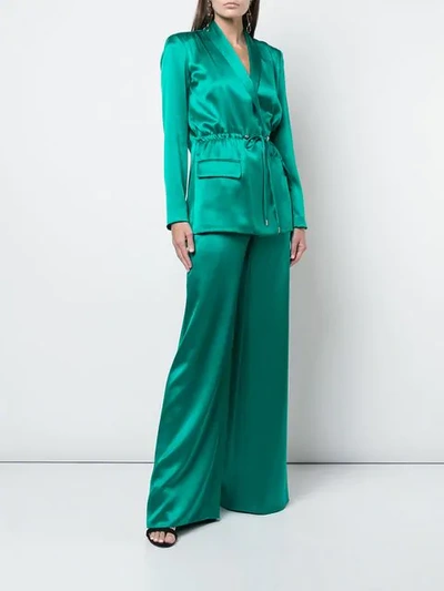 Shop Cushnie Drawstring Blazer In Green