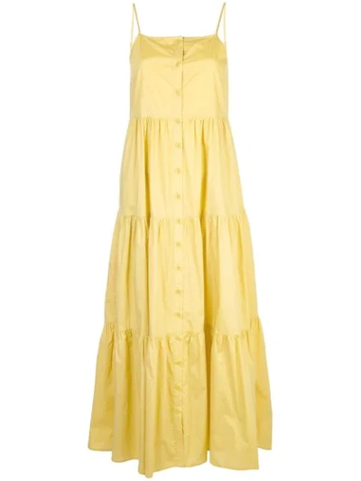 Shop Sea Buttoned Flared Dress  In Maize