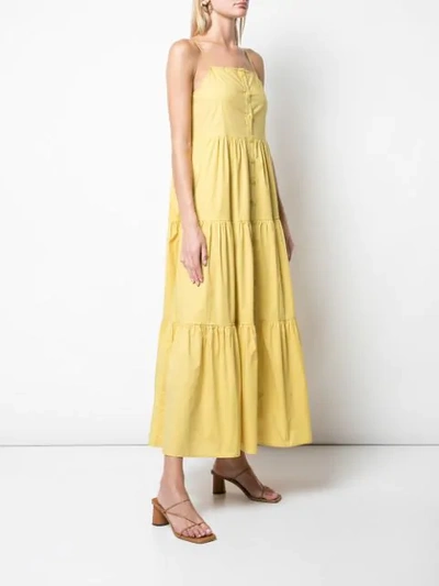 Shop Sea Buttoned Flared Dress  In Maize