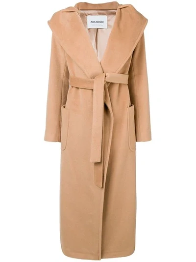 Shop Ava Adore Hooded Midi Coat - Neutrals