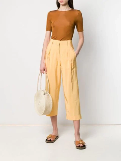 Shop Forte Forte Cropped-hose - Gelb In Yellow