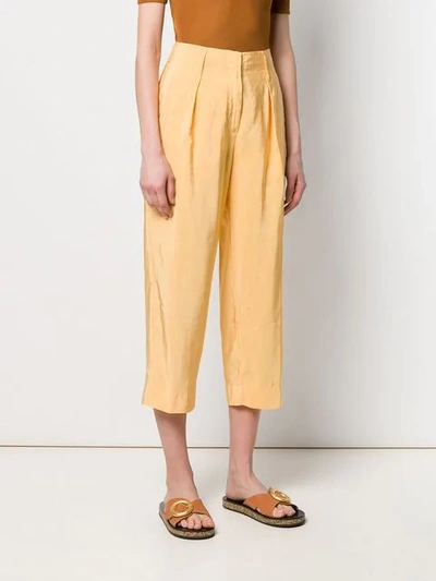 Shop Forte Forte Cropped-hose - Gelb In Yellow