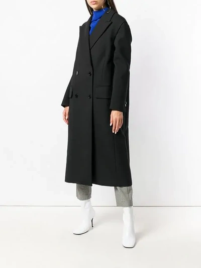 Shop Mm6 Maison Margiela Double Breasted Coat In Black