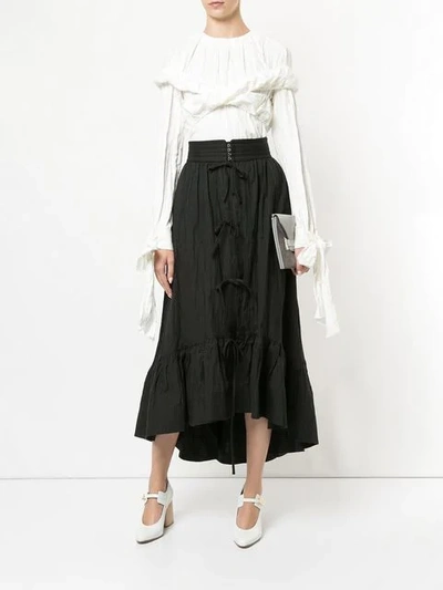 Shop Irene Wrinkled Petty Court Skirt In Black