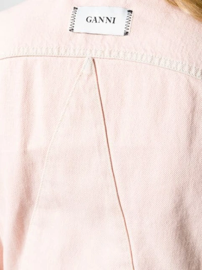 GANNI 水洗牛仔连身长裤 - 粉色