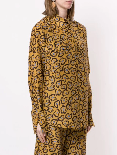 Shop Christian Wijnants Oversized Printed Shirt In Brown