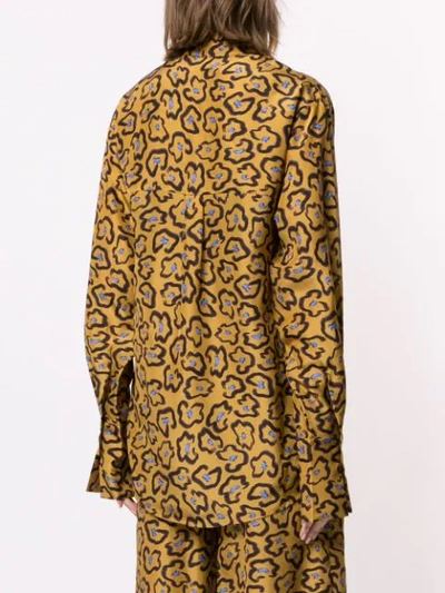 Shop Christian Wijnants Oversized Printed Shirt In Brown