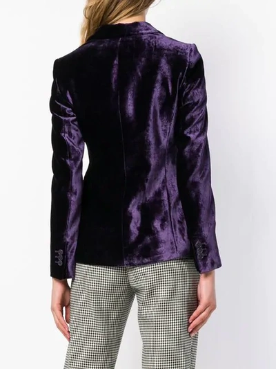 Shop P.a.r.o.s.h. Velvet Fitted Jacket In Purple