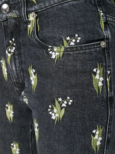Shop Sonia Rykiel Flared Floral Print Jeans In Black