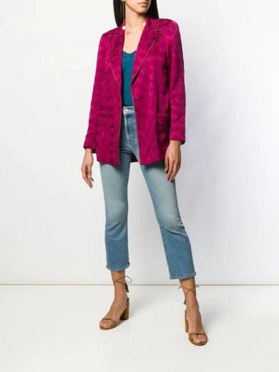 Shop Etro Patterned Jacquard Blazer In Pink