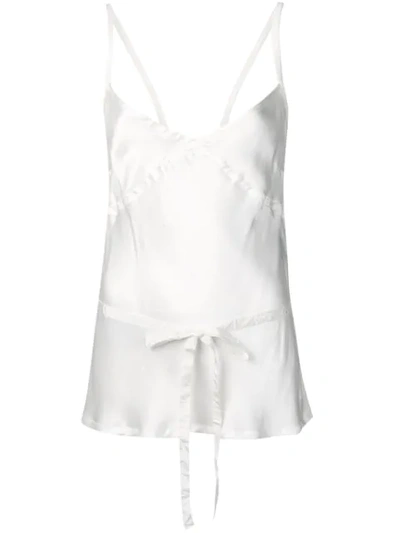 Shop Ann Demeulemeester Belted Cami Top In White