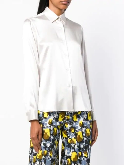 Shop Blanca Sheen Button-down Shirt - White