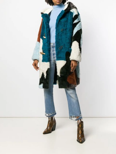Shop Missoni Hooded Fur Coat - Blue