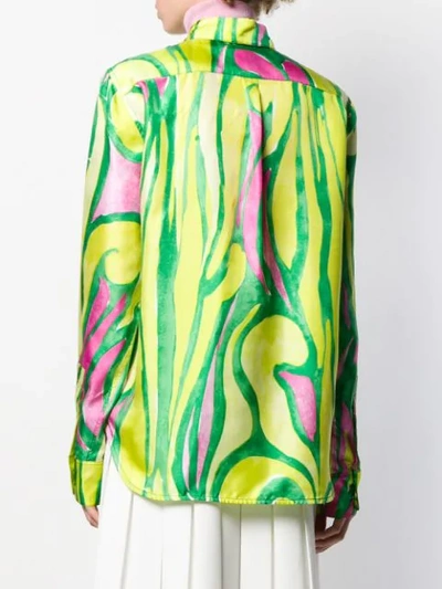 Shop Marni Abstract Print Shirt In Green