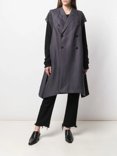 Shop Rick Owens Oversized Trench Coat In Grey