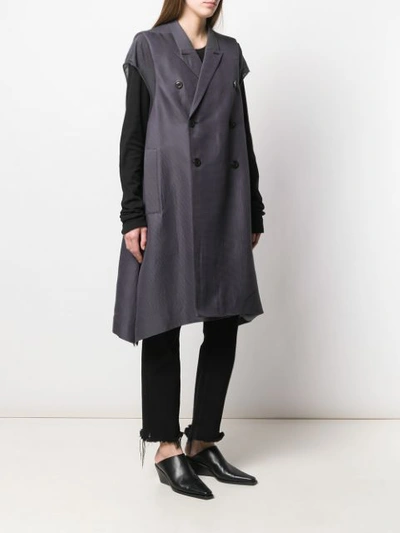 Shop Rick Owens Oversized Trench Coat In Grey