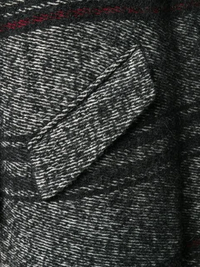 Shop Isabel Marant Étoile Check Print Coat In 02fk Faded Black