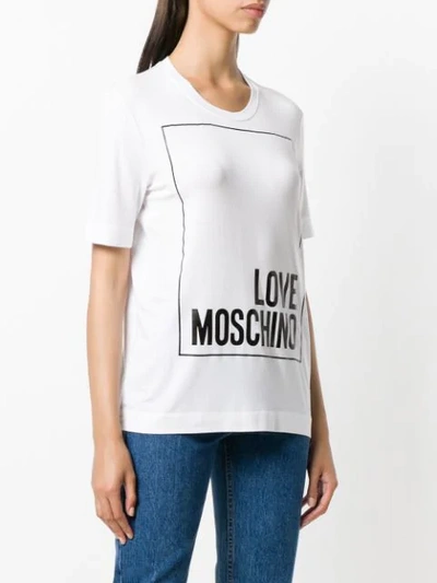 Shop Love Moschino Logo Short In White