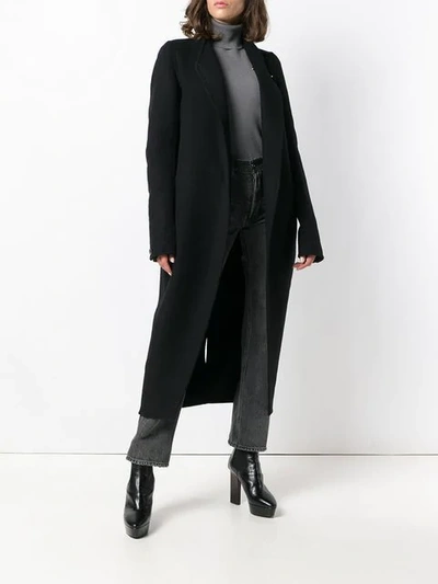 Shop Rick Owens Concealed Front Coat In Black