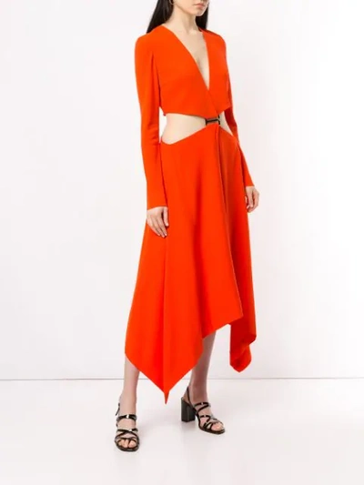DION LEE MODULAR E-HOOK DRESS - 红色