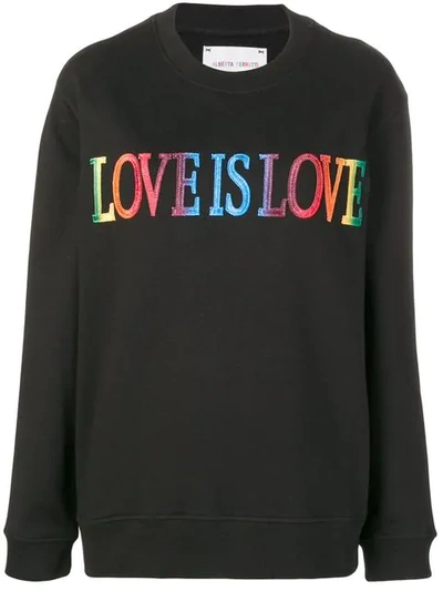 Shop Alberta Ferretti 'love Is Love' Sweatshirt In Black