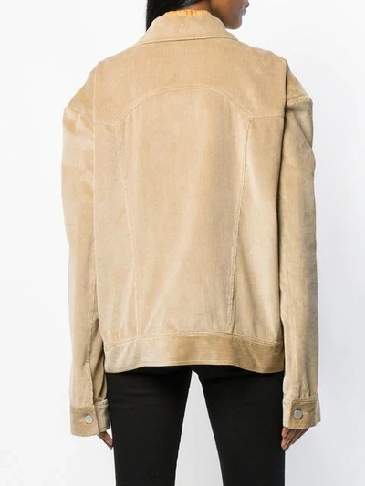 Shop A.w.a.k.e. Corduroy Oversized Jacket In Brown