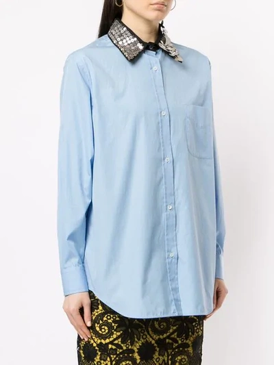 Shop N°21 Sequin Collar Button-up Shirt In Lb
