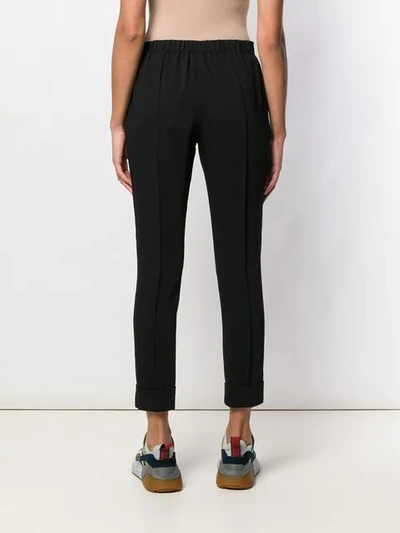 Shop Kenzo Slim Fit Drawstring Trousers In Black