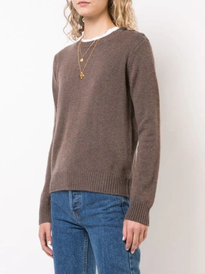 buttoned shoulder knitted jumper