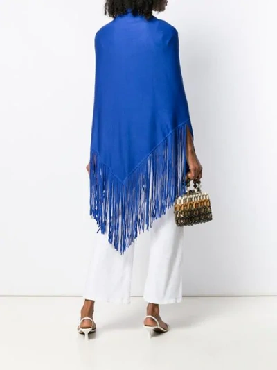 Shop Snobby Sheep Fridas Fringed Cape In Blue