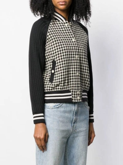 Shop Rag & Bone Knit Houndstooth Bomber Jacket In Black