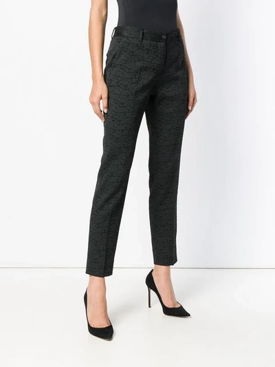 Shop Dolce & Gabbana Brocade Cropped Trousers In Black